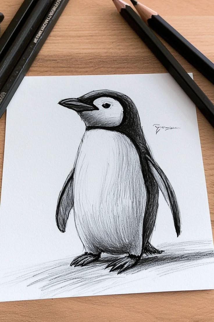 penguin drawing