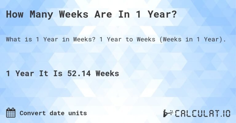 how many weeks in a year